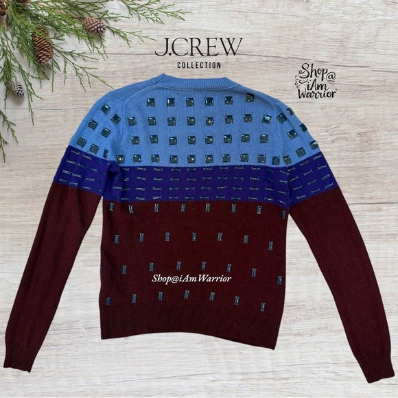 J.Crew Collection enamel embellished color block sweater *shop@iamwarrior - Picture 6 of 11